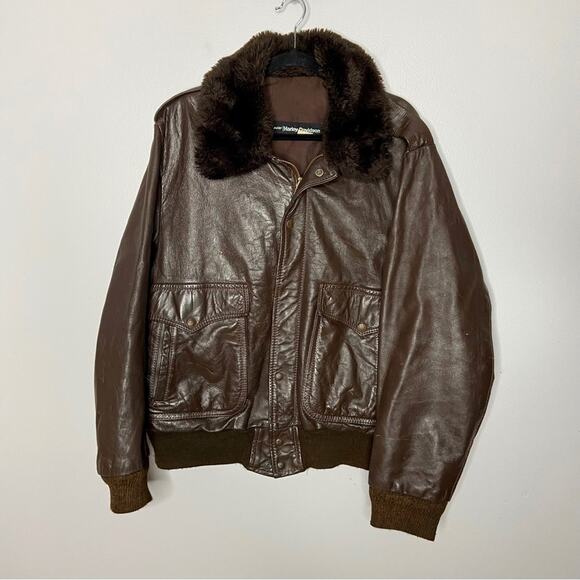 Harley-Davidson Jackets & Blazers - Harley Davidson AMF 1970s Chocolate Brown Leather Motorcycle Jacket Size Large
